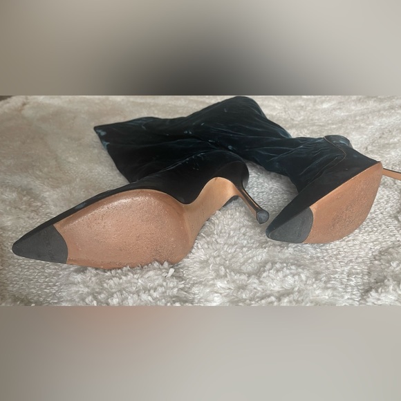 Jimmy Choo Velvet Knee High Boots - Picture 3 of 4